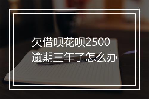 欠借呗花呗2500逾期三年了怎么办