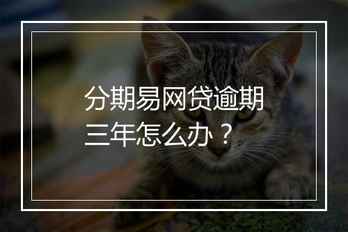 分期易网贷逾期三年怎么办？