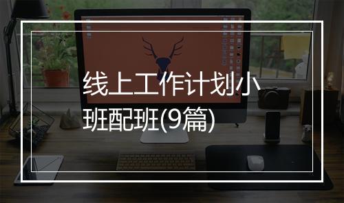 线上工作计划小班配班(9篇)