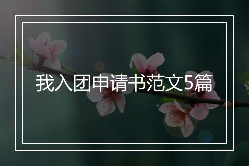 我入团申请书范文5篇