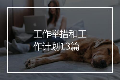 工作举措和工作计划13篇