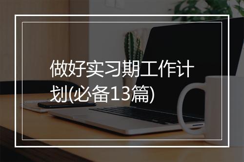 做好实习期工作计划(必备13篇)