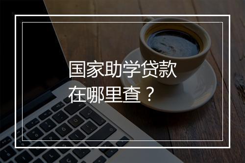 国家助学贷款在哪里查？