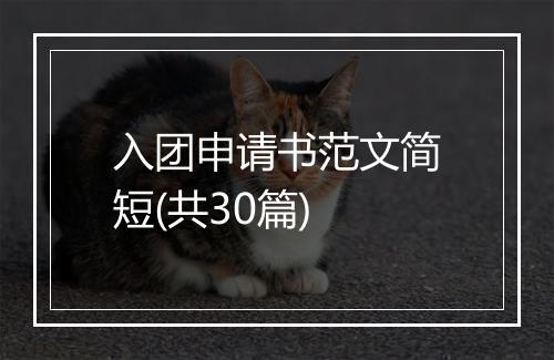 入团申请书范文简短(共30篇)