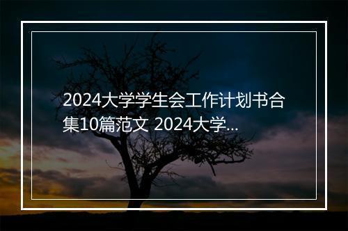 2024大学学生会工作计划书合集10篇范文 2024大学学生会工作计划书合集10篇