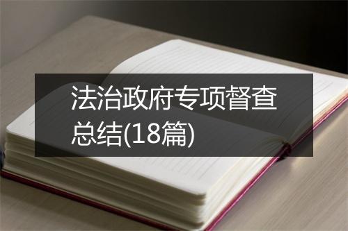 法治政府专项督查总结(18篇)