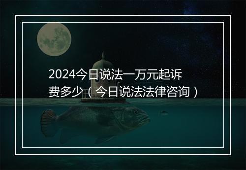 2024今日说法一万元起诉费多少（今日说法法律咨询）
