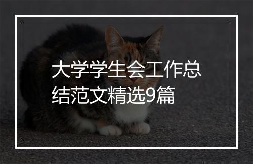 大学学生会工作总结范文精选9篇