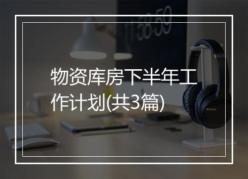 物资库房下半年工作计划(共3篇)