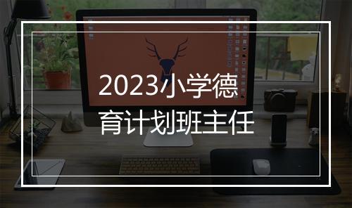 2023小学德育计划班主任