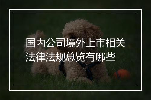 国内公司境外上市相关法律法规总览有哪些
