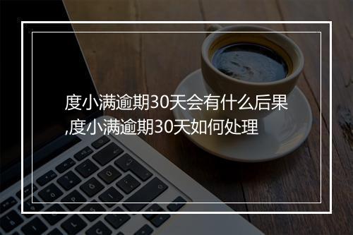 度小满逾期30天会有什么后果,度小满逾期30天如何处理