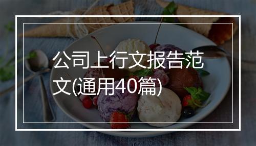 公司上行文报告范文(通用40篇)