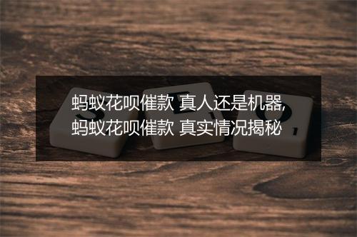 蚂蚁花呗催款 真人还是机器,蚂蚁花呗催款 真实情况揭秘