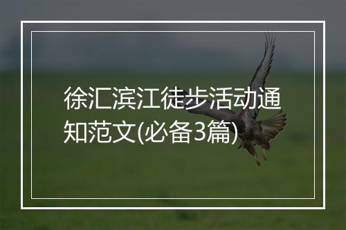 徐汇滨江徒步活动通知范文(必备3篇)