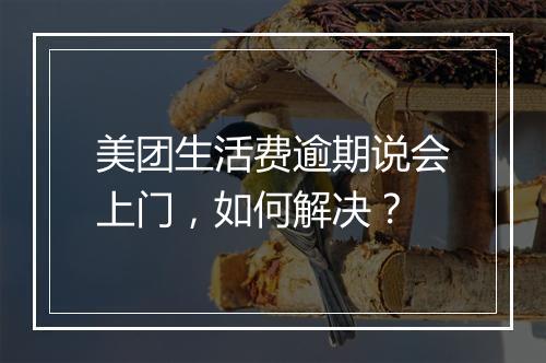 美团生活费逾期说会上门，如何解决？