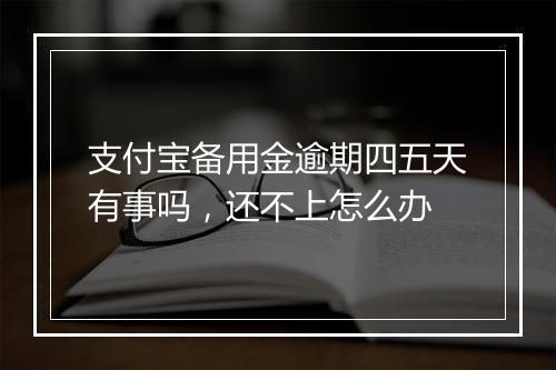 支付宝备用金逾期四五天有事吗，还不上怎么办