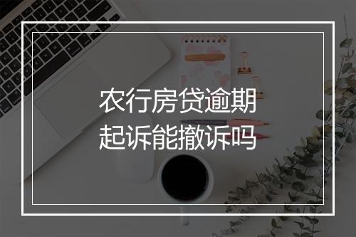 农行房贷逾期起诉能撤诉吗