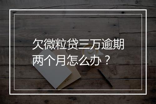 欠微粒贷三万逾期两个月怎么办？