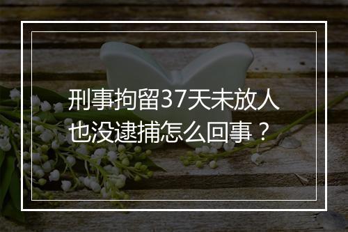 刑事拘留37天未放人也没逮捕怎么回事？