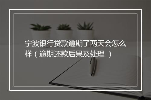 宁波银行贷款逾期了两天会怎么样（逾期还款后果及处理 ）