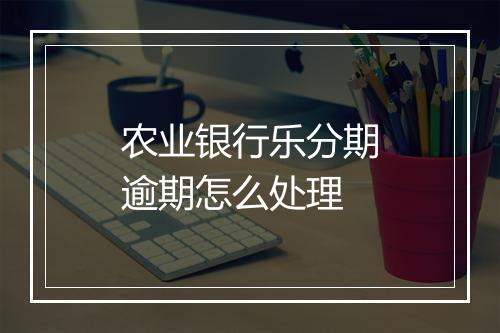 农业银行乐分期逾期怎么处理