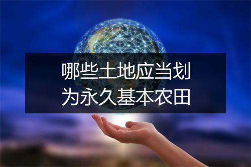 哪些土地应当划为永久基本农田