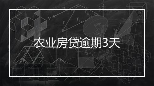 农业房贷逾期3天
