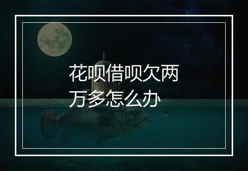 花呗借呗欠两万多怎么办