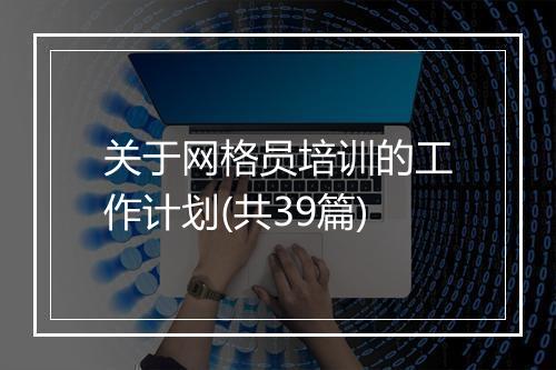 关于网格员培训的工作计划(共39篇)