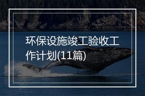 环保设施竣工验收工作计划(11篇)