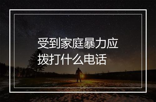 受到家庭暴力应拨打什么电话