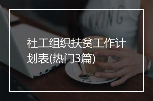 社工组织扶贫工作计划表(热门3篇)