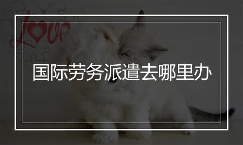 国际劳务派遣去哪里办