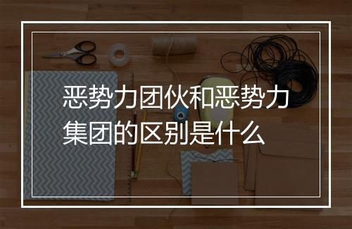 恶势力团伙和恶势力集团的区别是什么