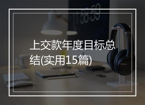 上交款年度目标总结(实用15篇)