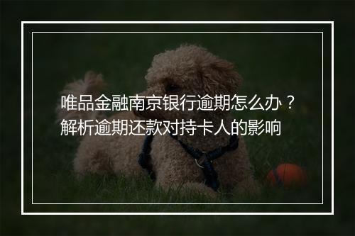 唯品金融南京银行逾期怎么办？解析逾期还款对持卡人的影响