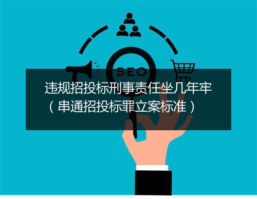 违规招投标刑事责任坐几年牢（串通招投标罪立案标准）