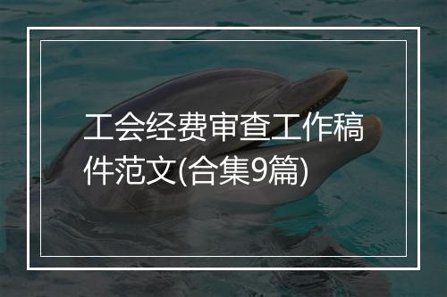 工会经费审查工作稿件范文(合集9篇)