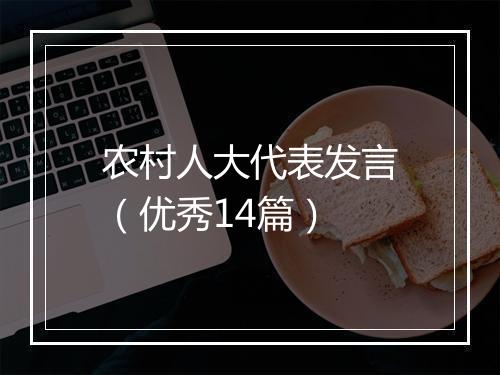 农村人大代表发言（优秀14篇）