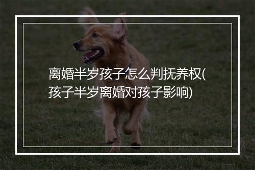 离婚半岁孩子怎么判抚养权(孩子半岁离婚对孩子影响)