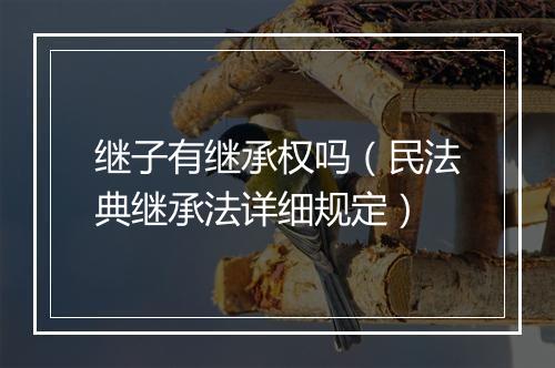 继子有继承权吗（民法典继承法详细规定）