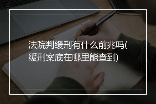 法院判缓刑有什么前兆吗(缓刑案底在哪里能查到)