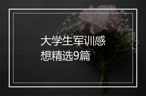 大学生军训感想精选9篇
