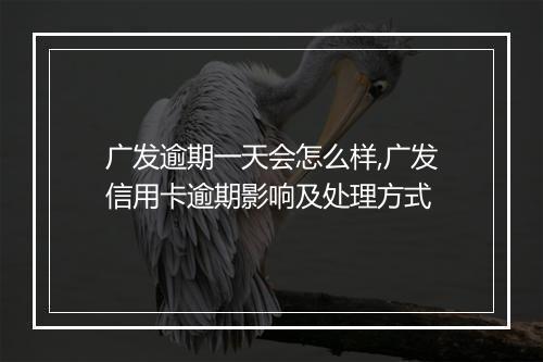 广发逾期一天会怎么样,广发信用卡逾期影响及处理方式