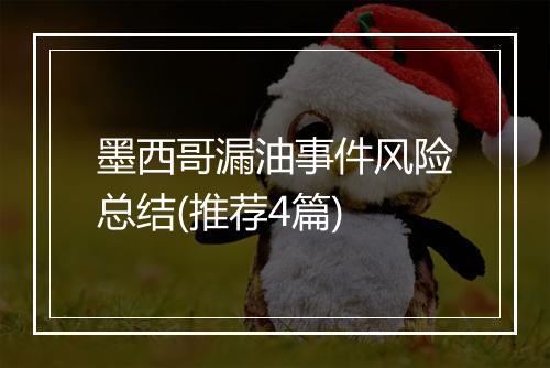 墨西哥漏油事件风险总结(推荐4篇)