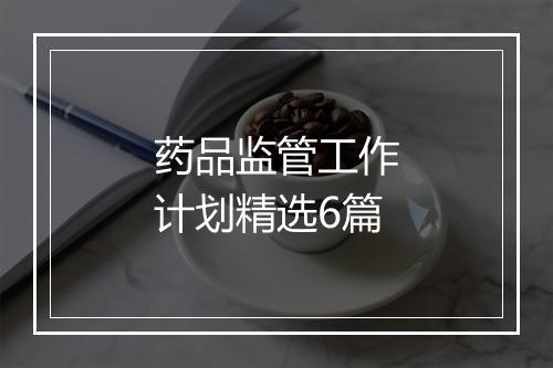 药品监管工作计划精选6篇