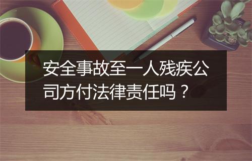安全事故至一人残疾公司方付法律责任吗？