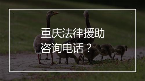 重庆法律援助咨询电话？