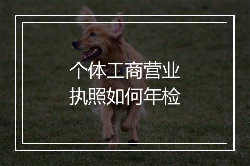 个体工商营业执照如何年检